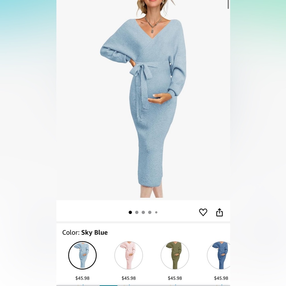 Light Blue Knit Midi Dress